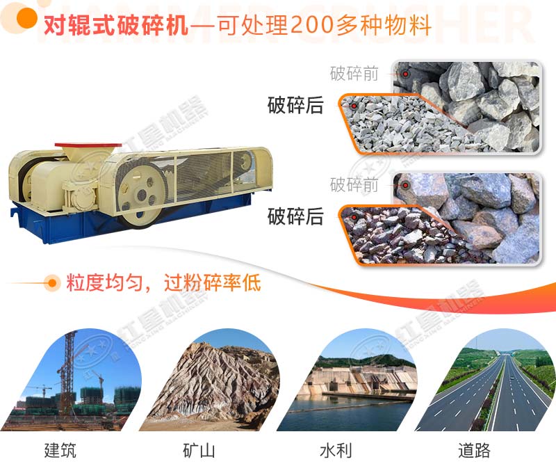 對輥式破碎機(jī)應(yīng)用范圍 對輥式破碎機(jī)應(yīng)用范圍